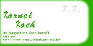 kornel koch business card
